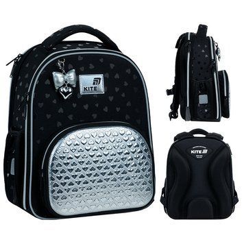 Рюкзак шкільний каркасний Kite Education Black&Silver K26-556M-2 K26-556M-2 фото