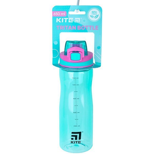 Пляшечка для води Kite K23-395-2, 650 мл, бірюзова K23-395-2 фото
