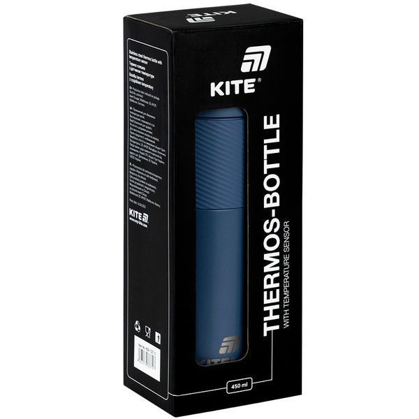 Термос з термодатчиком Kite 450 мл, K25-1227-2 синій K25-1227-2 фото